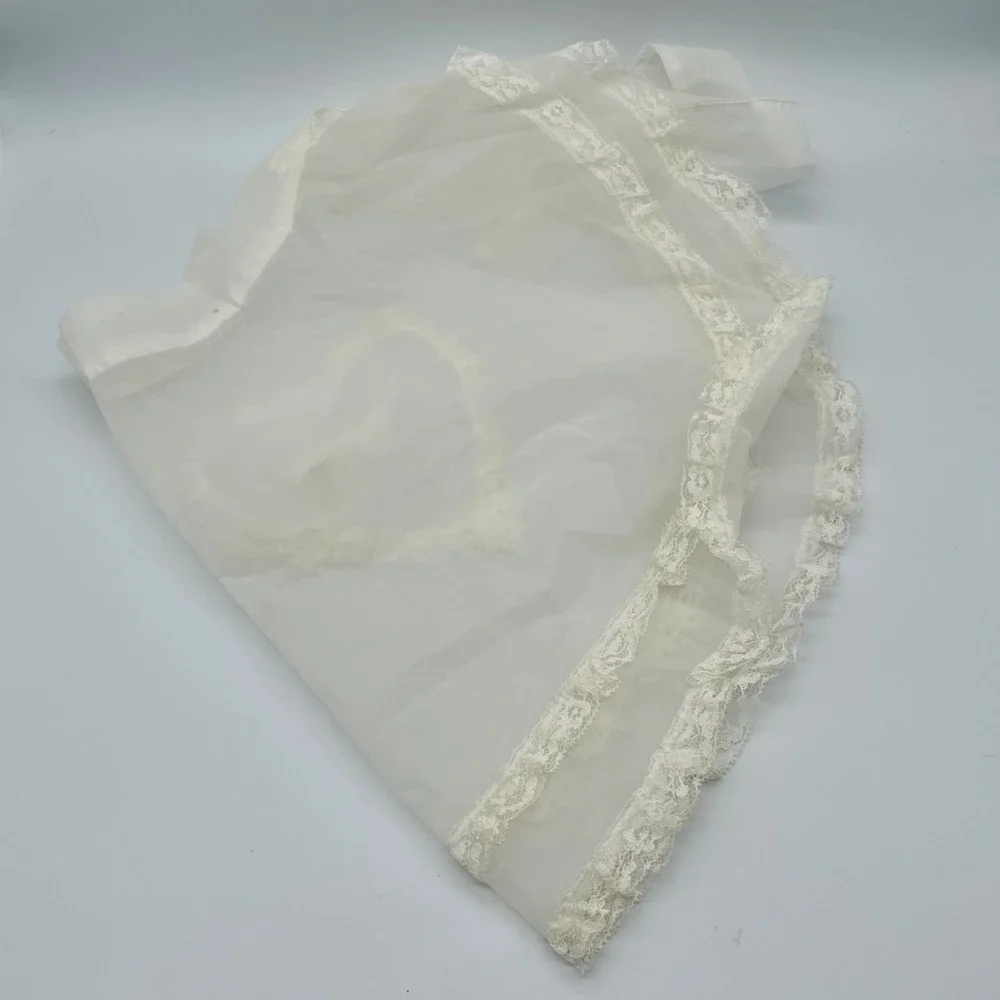 Vintage Sheer Sweetheart Wedding Apron Heart‎ Pocked with Wedding Band
